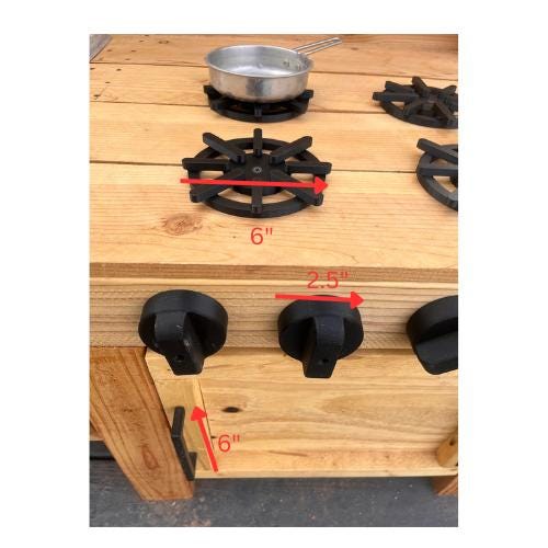 Mud Kitchen Accessories Set – Stove Burner & Knobs for Kids Outdoor Play Kitchen | Montessori Pretend Cooking Toy | Backyard Play Set Gift