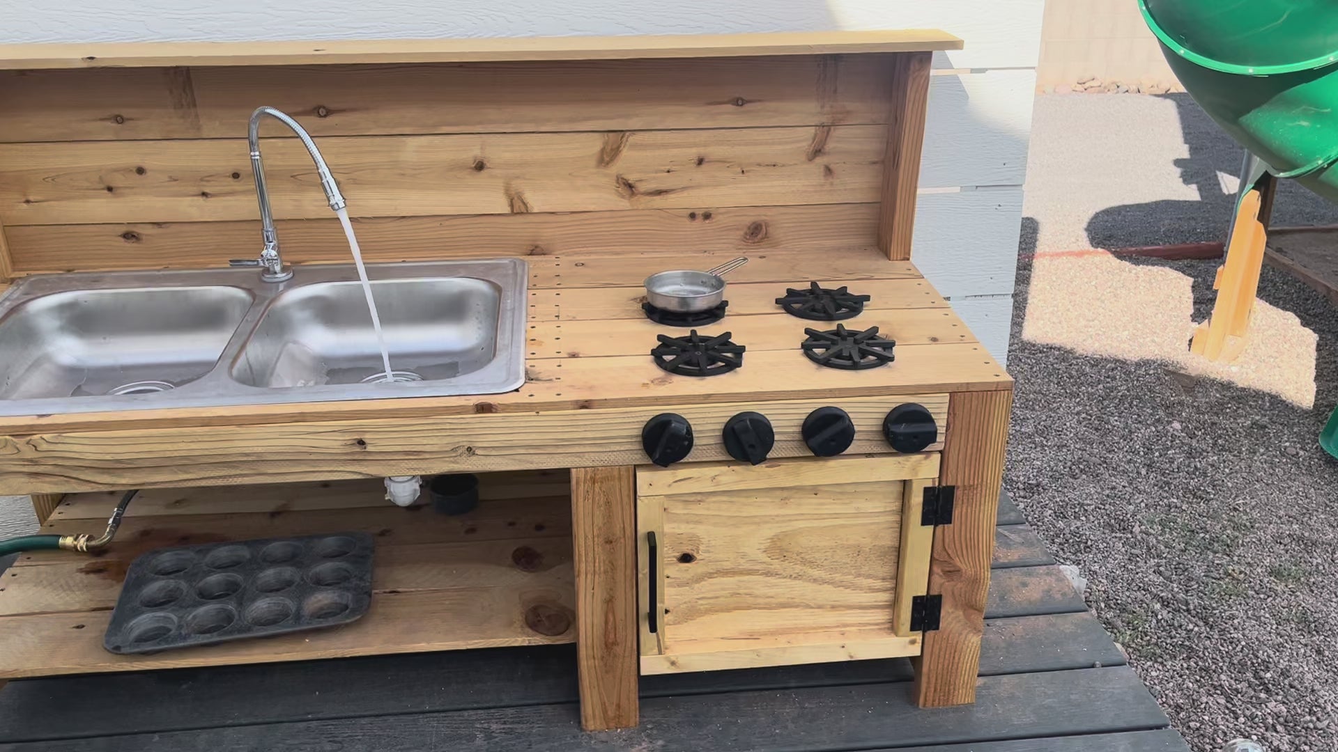 Mud Kitchen Accessories Set – Stove Burner & Knobs for Kids Outdoor Play Kitchen | Montessori Pretend Cooking Toy | Backyard Play Set Gift
